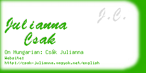 julianna csak business card